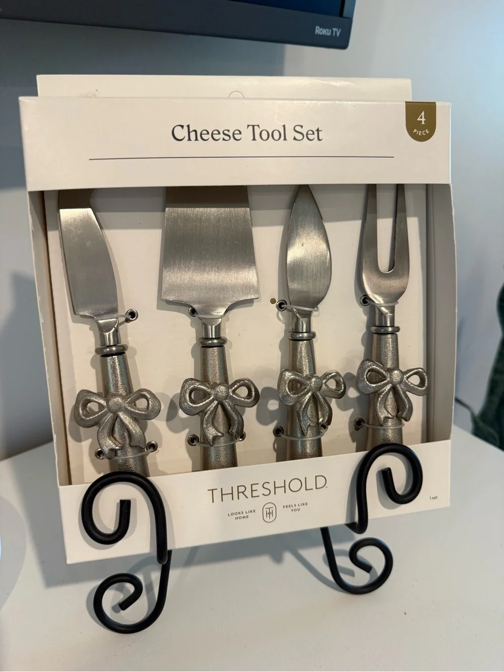 Threshold Silver Bow 4pc Cheese Tool Set Charcuterie